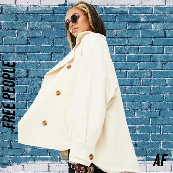 FREE PEOPLE REMI SHIRT JACKET IVORY NEW SMALL - Picture 5 of 13